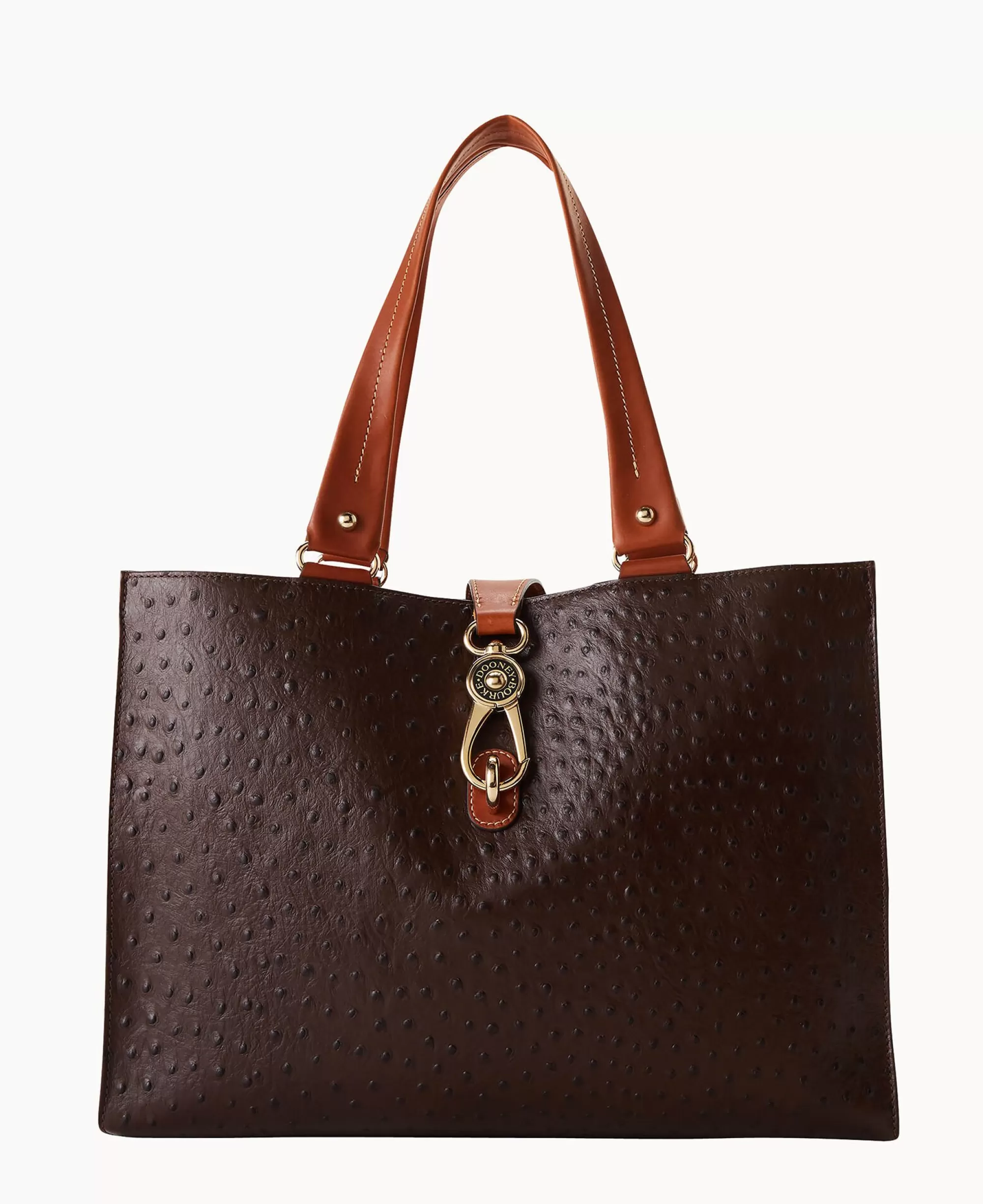 Dooney & Bourke Exotic Leather | Shoulder Bags^Ostrich Large Logo Lock Tote