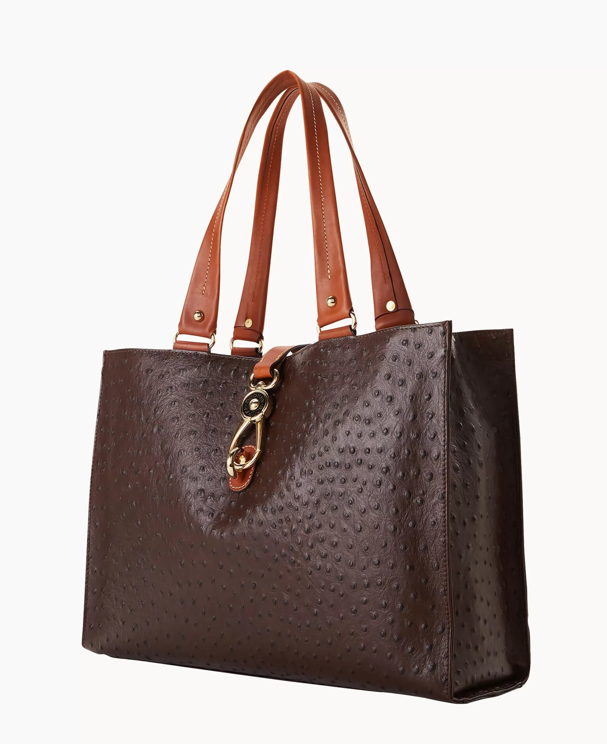 Dooney & Bourke Exotic Leather | Shoulder Bags^Ostrich Large Logo Lock Tote