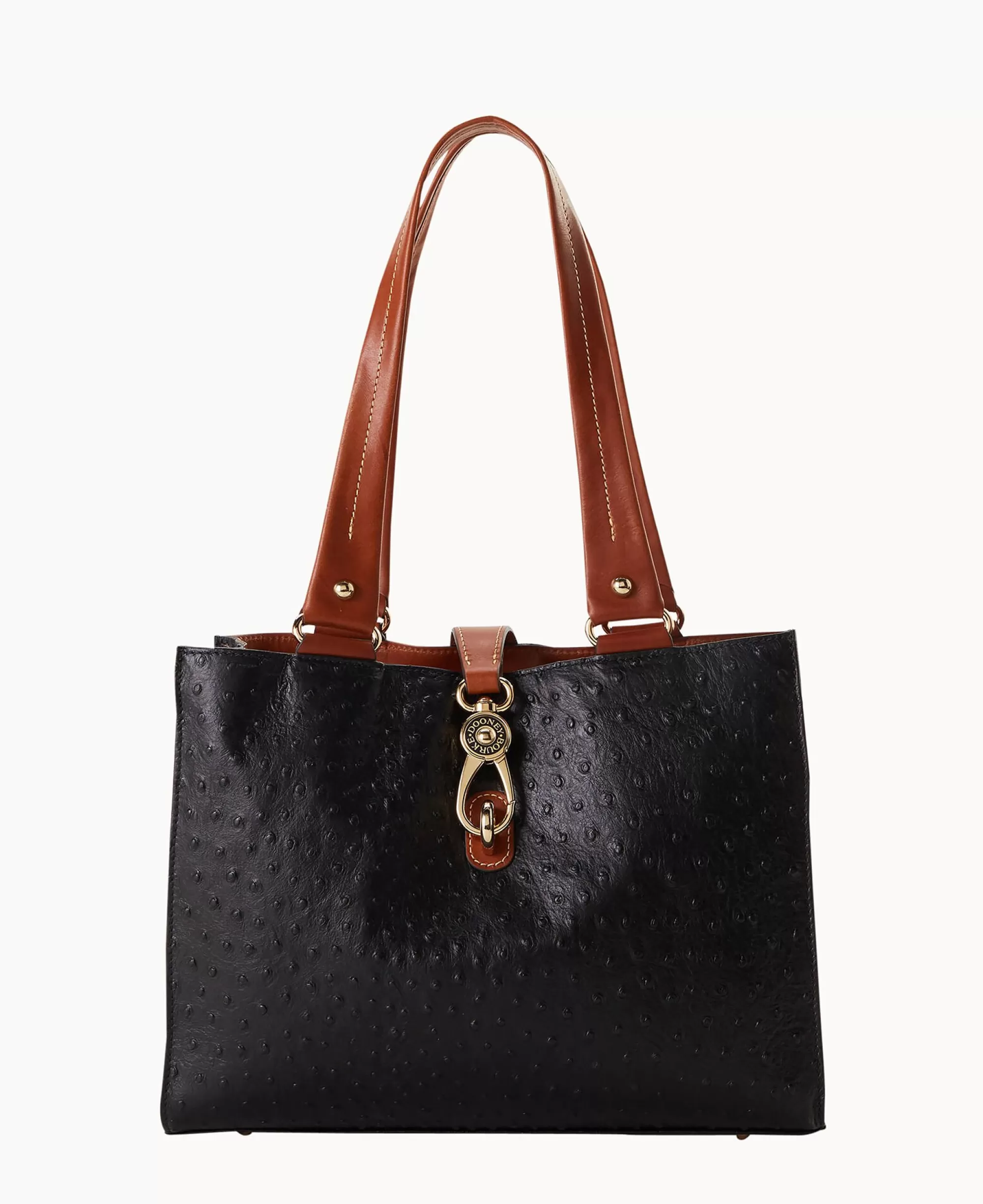 Dooney & Bourke Exotic Leather | Shoulder Bags^Ostrich Medium Logo Lock Tote