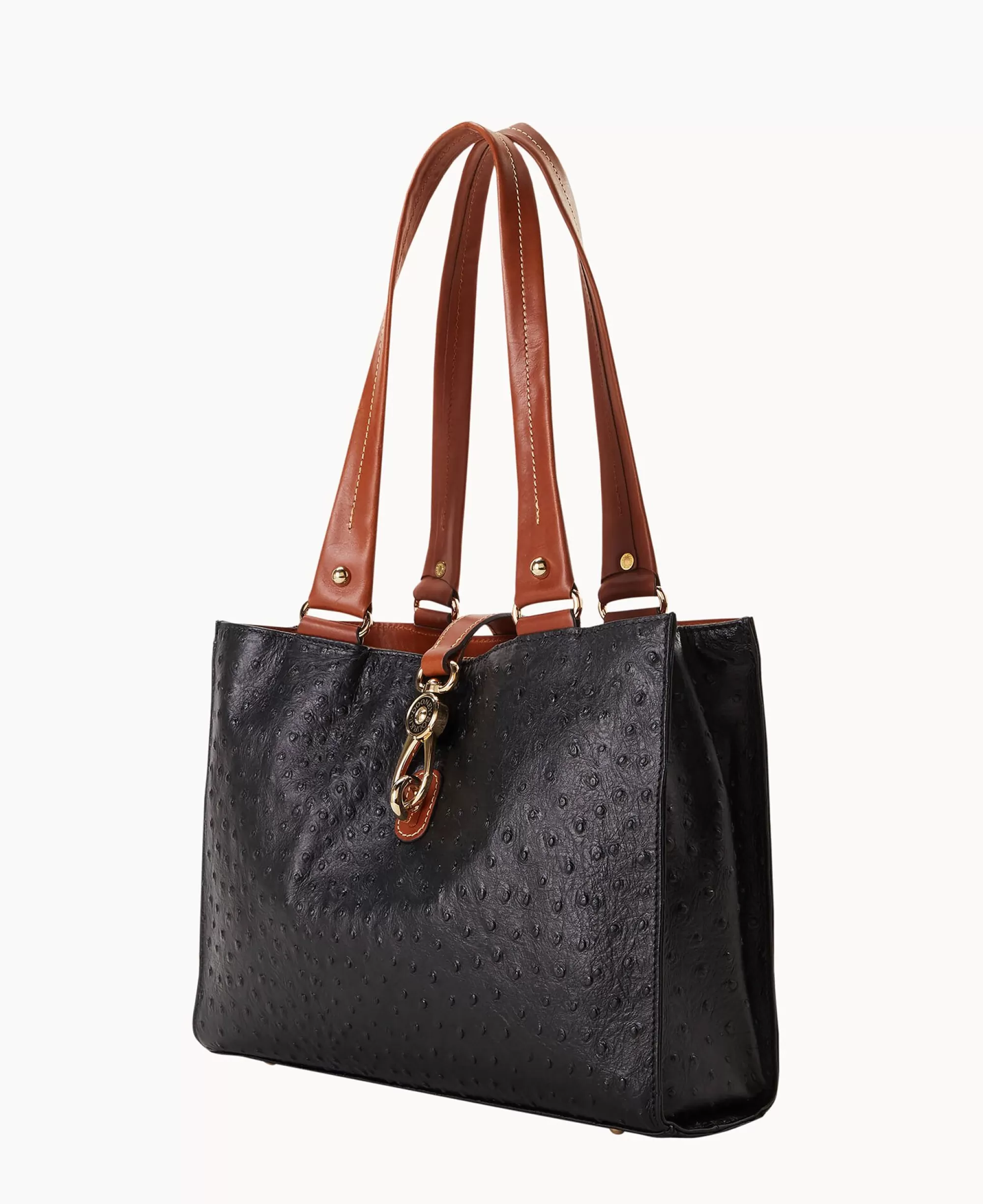 Dooney & Bourke Exotic Leather | Shoulder Bags^Ostrich Medium Logo Lock Tote