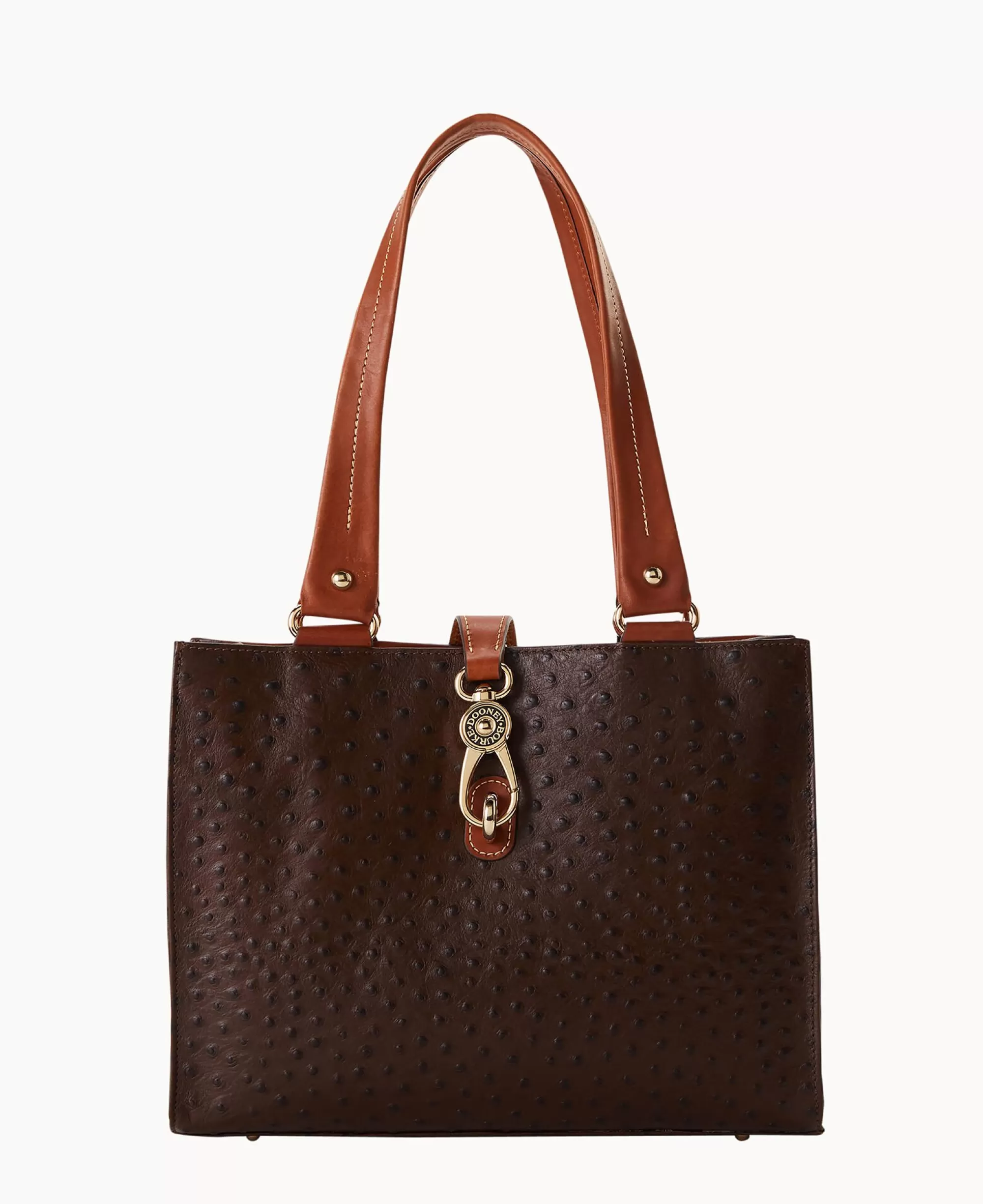 Dooney & Bourke Exotic Leather | Shoulder Bags^Ostrich Medium Logo Lock Tote