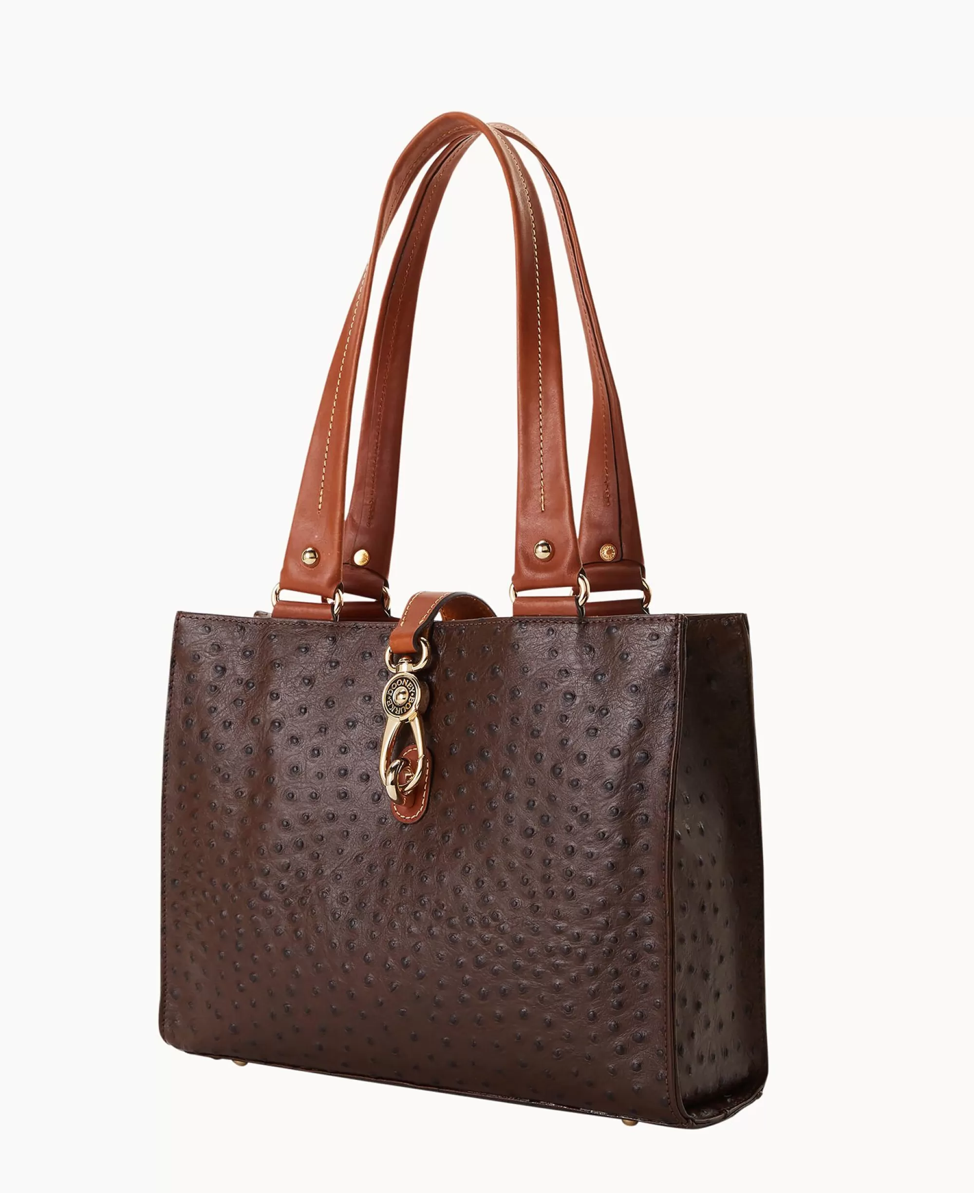 Dooney & Bourke Exotic Leather | Shoulder Bags^Ostrich Medium Logo Lock Tote