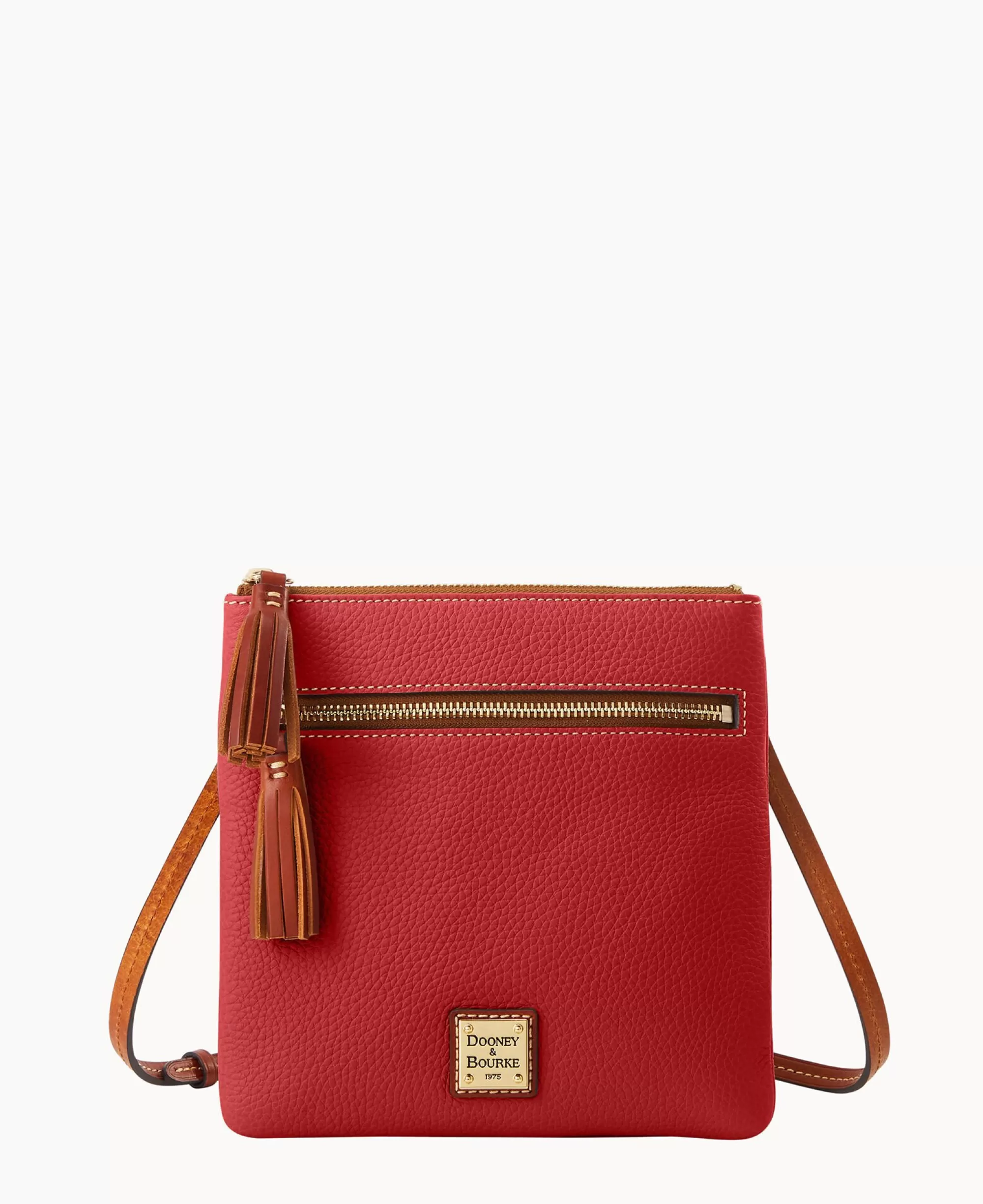 Dooney & Bourke The Pebble Grain Collection | Pebbled Leather^Pebble Grain Double Zip Tassel Crossbody