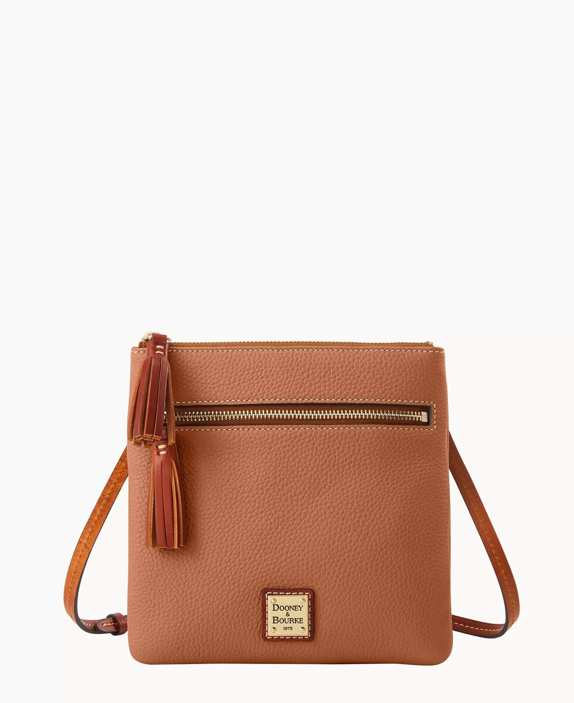 Dooney & Bourke The Pebble Grain Collection | Pebbled Leather^Pebble Grain Double Zip Tassel Crossbody