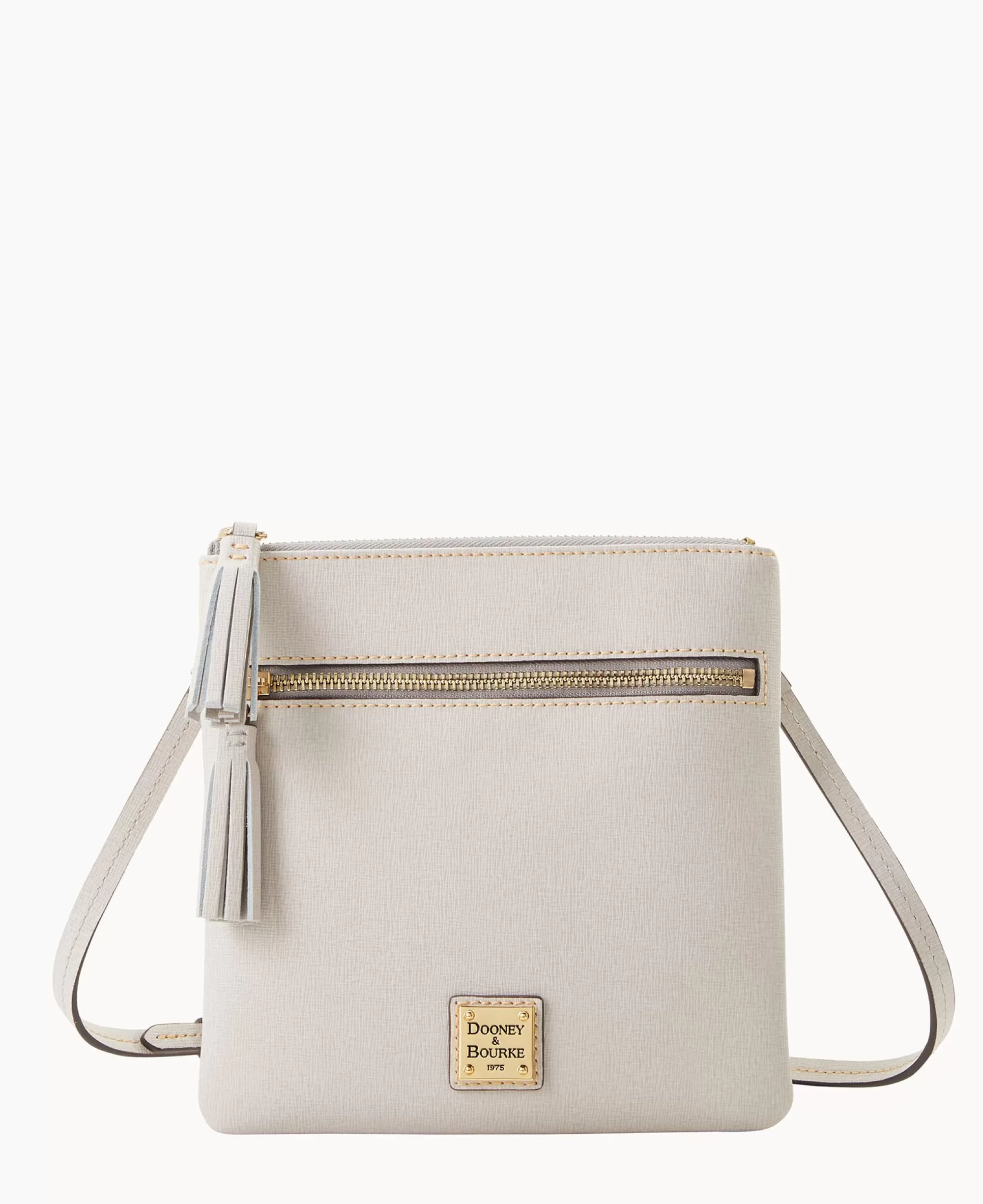 Dooney & Bourke The Saffiano Collection | Textured Leather^Saffiano Double Zip Tassel Crossbody