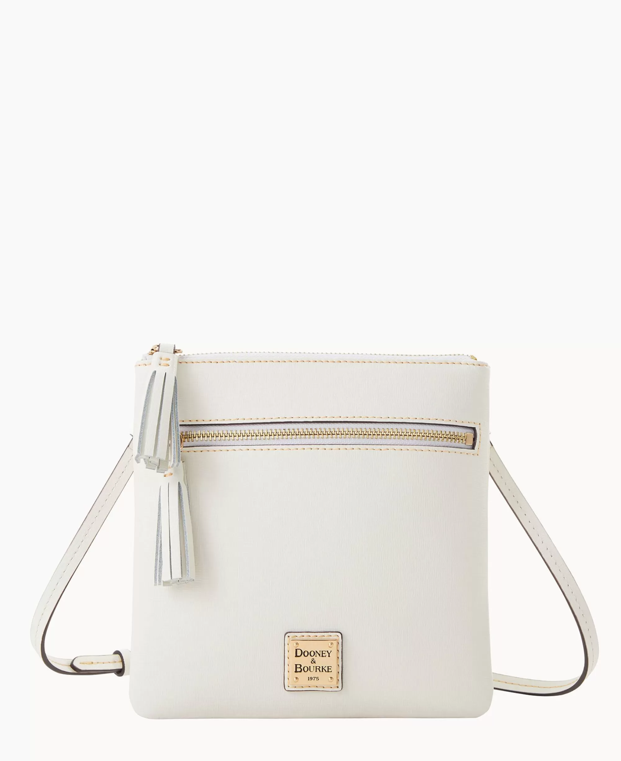 Dooney & Bourke The Saffiano Collection | Textured Leather^Saffiano Double Zip Tassel Crossbody