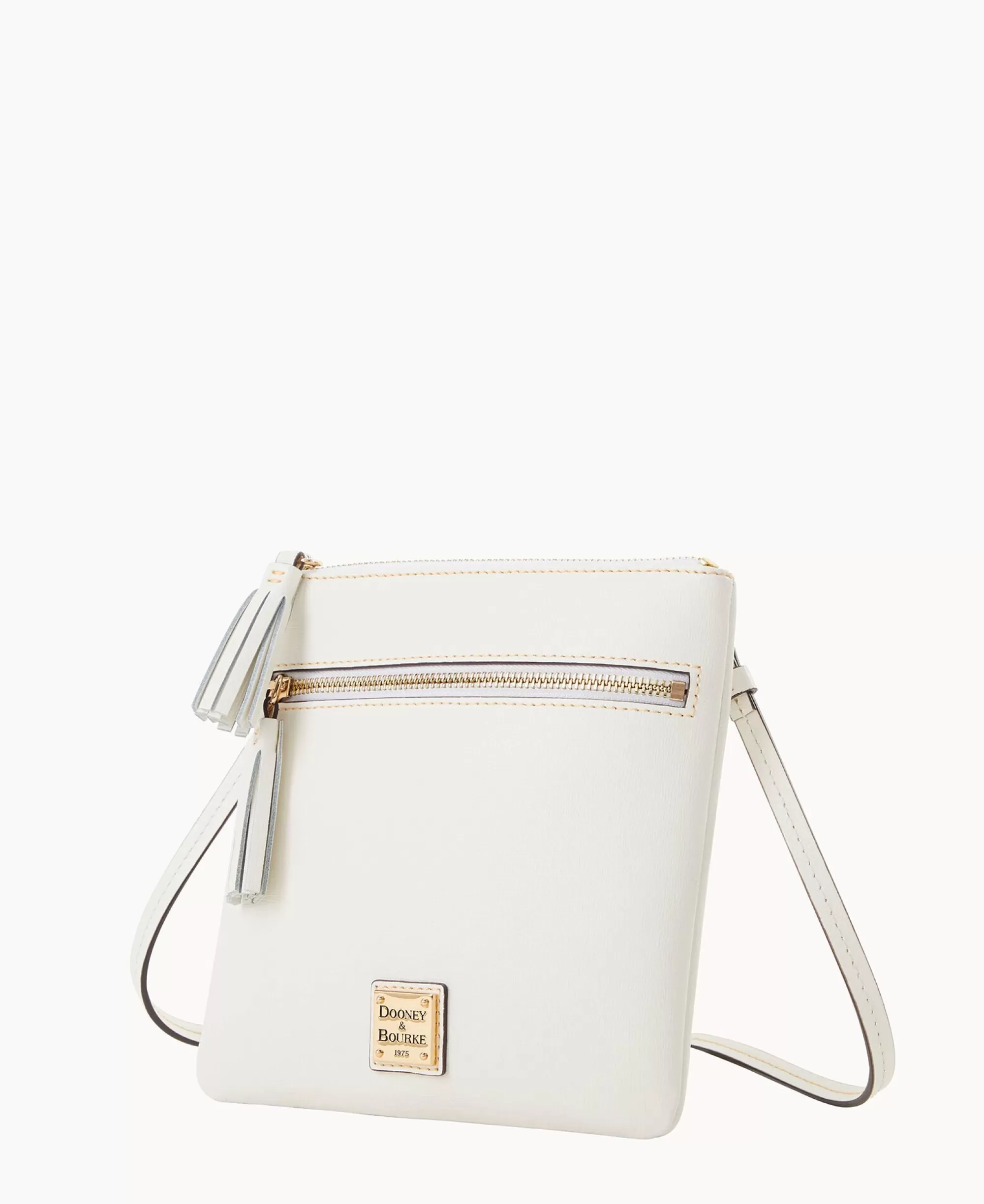 Dooney & Bourke The Saffiano Collection | Textured Leather^Saffiano Double Zip Tassel Crossbody